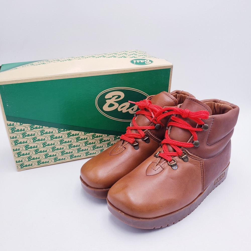 Vintage‎ 90s Bass Sugarloafer Brown Leather Platform Ankle Boots Size 7.5